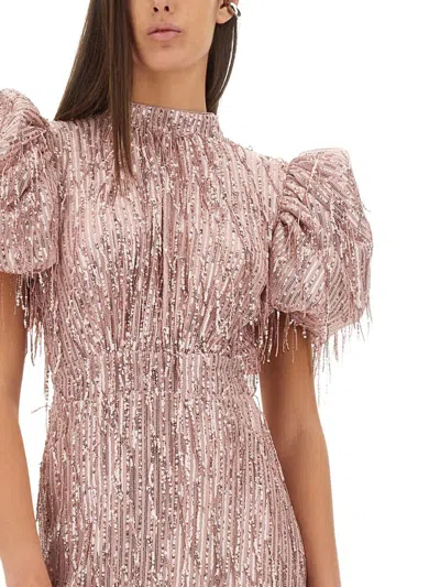Rotate Birger Christensen Rotate Birgerchristensen Mini Dress With Bangs In Pink
