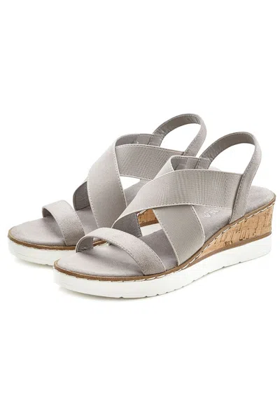 Lascana Women's Ankle Strap Wedge Sandals In Grey
