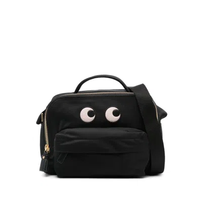 Anya Hindmarch Eyes Patch Zipped Shoulder Bag In Black