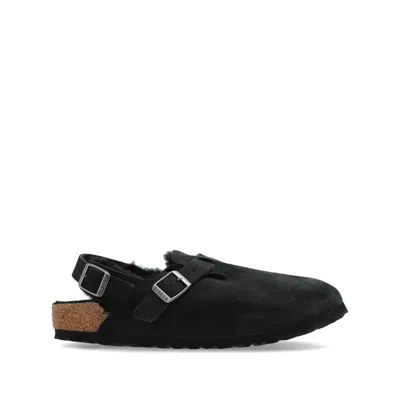 Birkenstock Tokio Buckle Detailed Slip-on Slippers In Black