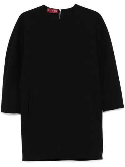 Gucci Wool Mini Dress In Black