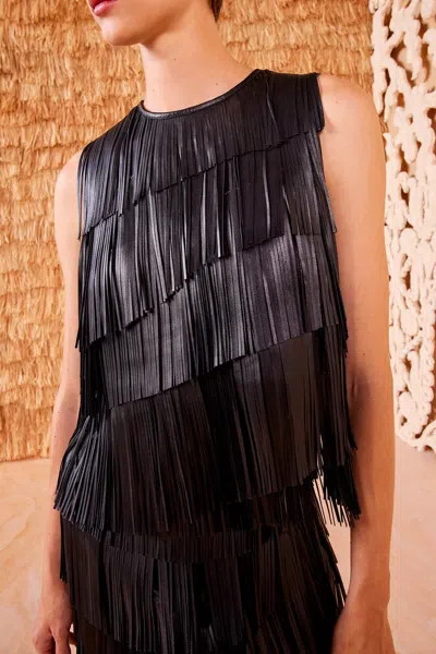 Ulla Johnson Leonie Leather Fringe Top