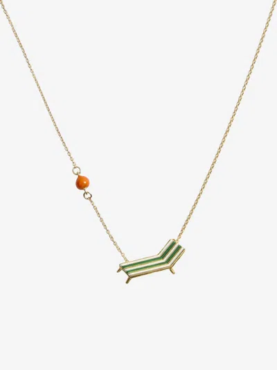 Aliita 9-karat Yellow Gold Beach Chair Necklace