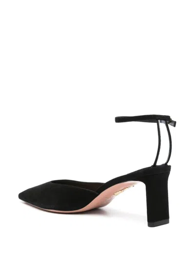 Aquazzura Blade Black Velvet Shoe 65mm Heel