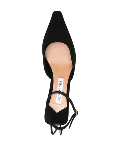 Aquazzura Blade Black Velvet Shoe 65mm Heel