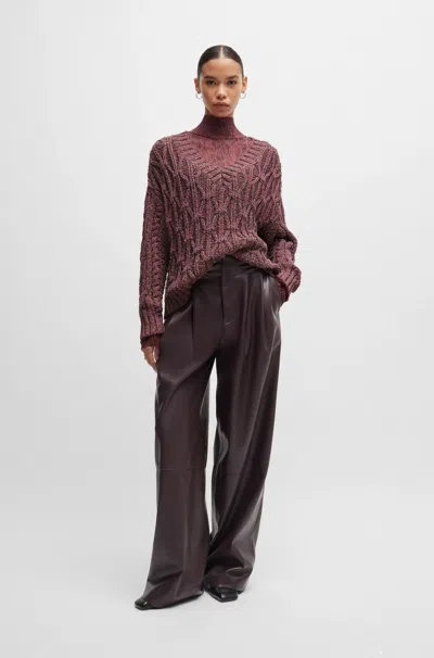 Hugo Boss V-neck Sweater With Structured Knit