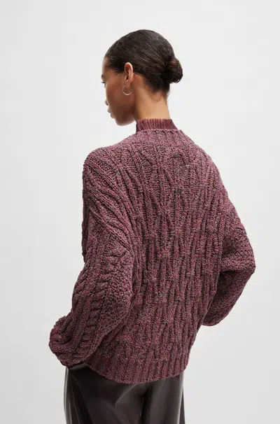 Hugo Boss V-neck Sweater With Structured Knit