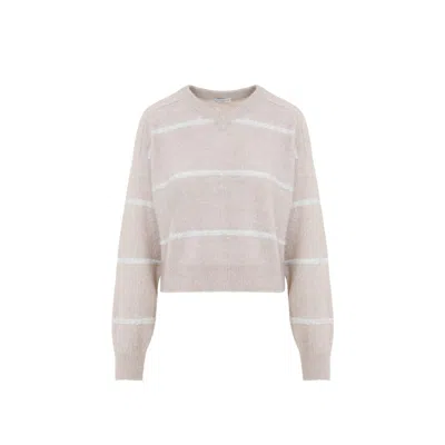 Brunello Cucinelli Striped Sequin-embellished Jumper
