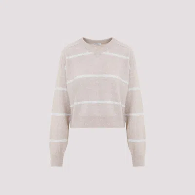 Brunello Cucinelli Striped Sequin-embellished Jumper