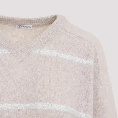 Brunello Cucinelli Striped Sequin-embellished Jumper