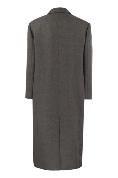 Brunello Cucinelli Grey Oversized Double-breasted Coat