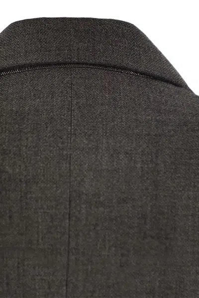 Brunello Cucinelli Grey Oversized Double-breasted Coat
