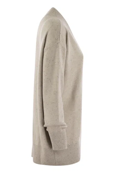 Brunello Cucinelli Cashmere And Silk Sweater With Micro Sequins