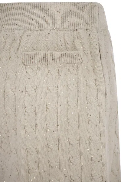 Brunello Cucinelli Women's Cotton Knit Shorts With Sequins