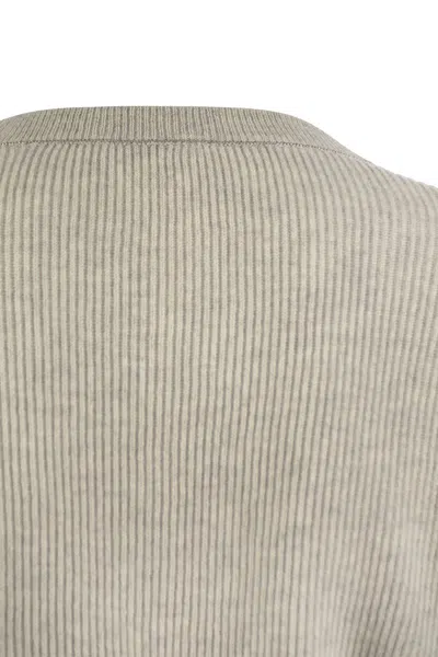 Brunello Cucinelli Women English Rib Cashmere Sweater With Monile