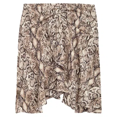 Isabel Marant Ozany Snake-print Silk-blend Miniskirt In Beige