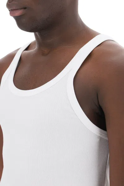 Dolce & Gabbana Classic Fit Cotton Blend Tank Top With Ribbed Texture