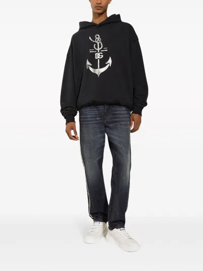 Dolce & Gabbana Printed Washed Cotton Jersey Hoodie