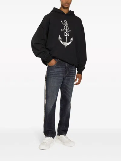 Dolce & Gabbana Printed Washed Cotton Jersey Hoodie