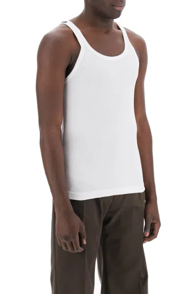 Dolce & Gabbana Classic Fit Cotton Blend Tank Top With Ribbed Texture
