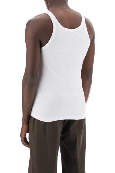 Dolce & Gabbana Classic Fit Cotton Blend Tank Top With Ribbed Texture