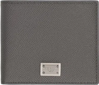 Dolce & Gabbana Black Textured Calf Leather Bi-fold Wallet