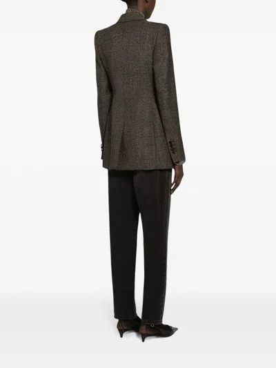 Dolce & Gabbana Women's Prince Wales Monochrome Blouse Shirt