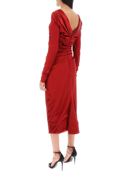 Dolce & Gabbana Woman Midi Dress Red Size 6 Acetate, Polyamide, Elastane
