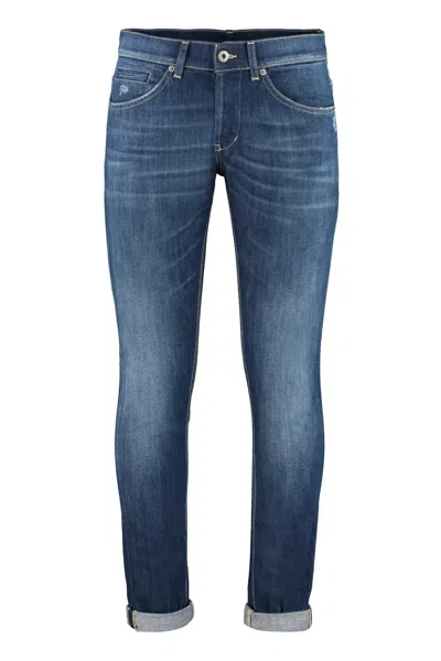 Dondup Denim Trousers With Belt Loops And Contrast Stitching
