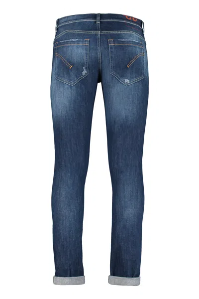 Dondup Denim Trousers With Belt Loops And Contrast Stitching