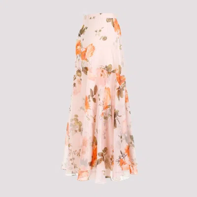 Shop Erdem Midi Skirt With Tiered Frilled Hem