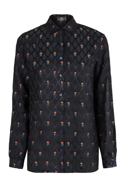 Etro Floral Diamond Grid Shirt