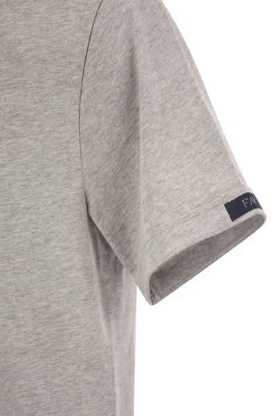Fay Cotton T-shirt With Contrasting Color Collar