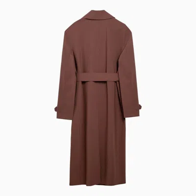 Harris Wharf London Spread-collar Belted Trench Coat In Brown