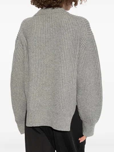Jil Sander Ribbed Mock Neck Knitwear With Relaxed Fit
