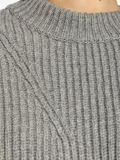 Jil Sander Ribbed Mock Neck Knitwear With Relaxed Fit