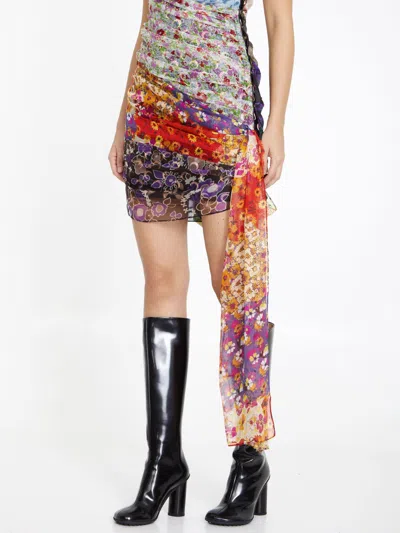 Marine Serre Regenerated Silk Scarves Draped Dress