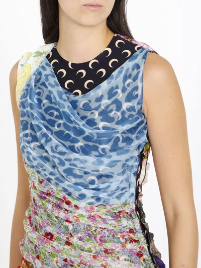 Marine Serre Regenerated Silk Scarves Draped Dress