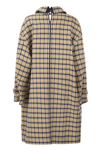 Marni Oversized Reversible Coat With Collar And Cut On The Back Of The Neck