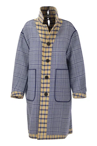Marni Oversized Reversible Coat With Collar And Cut On The Back Of The Neck