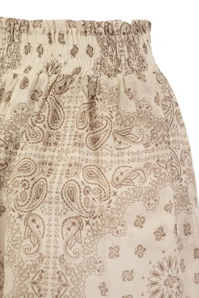Mc2 Saint Barth Tiered Maxi Skirt In Printed Silk Voile