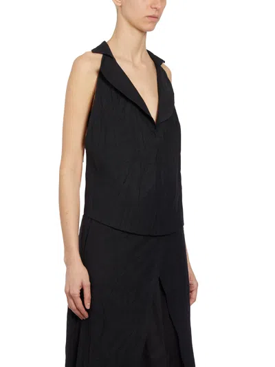 Shop Nostrasantissima Gilet In Lino Con Rever