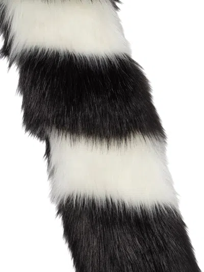 Off-white Luxury Faux Fur Scarf For Women