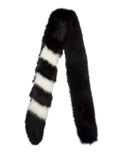 Off-white Luxury Faux Fur Scarf For Women