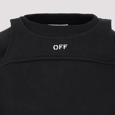 Off-white Cotton Sweatshirt With Frontal Logo