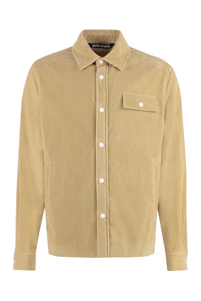 Palm Angels Corduroy Tape Overshirt With Contrasting Bands