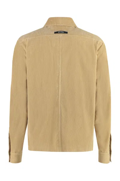 Palm Angels Corduroy Tape Overshirt With Contrasting Bands