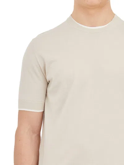Paolo Pecora Short-sleeved Crew-neck Knit Top With Design