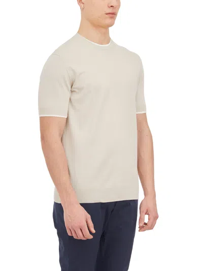 Paolo Pecora Short-sleeved Crew-neck Knit Top With Design