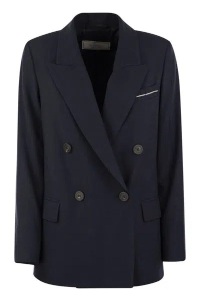 Peserico Viscose Blend Double-breasted Blazer